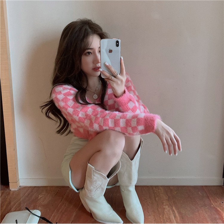 Áo Khoác Cardigan Sọc Ca Rô Thời Trang Xinh Xắn Cho Nữ | BigBuy360 - bigbuy360.vn