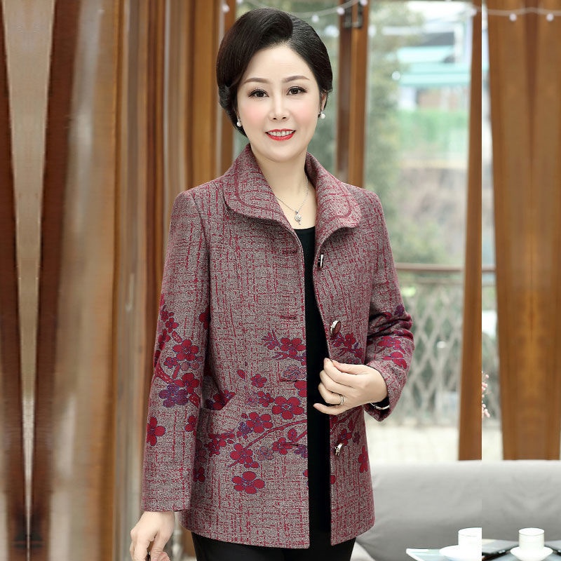 ◄Mẹ mặc mới mùa xuân và thu áo khoác ngắn dài tay quần hàng đầu 60 tuổi 70 tính khí trung niên người già phụ nữ | BigBuy360 - bigbuy360.vn