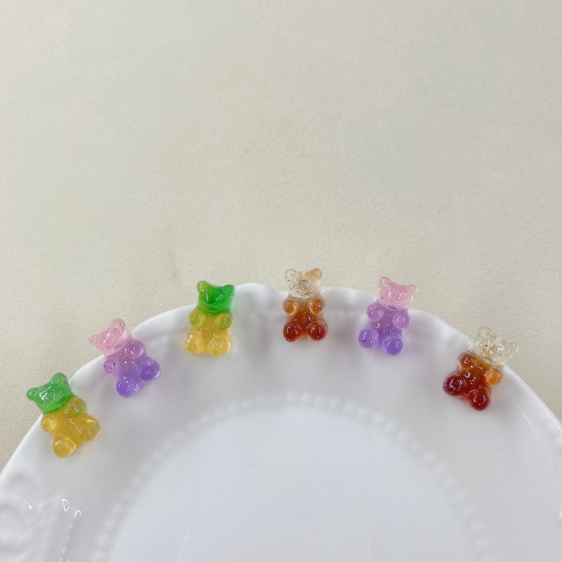 Set 6 Khuyên Tai Hình Gấu Gummy Hoạt Hình Nhiều Màu Sắc