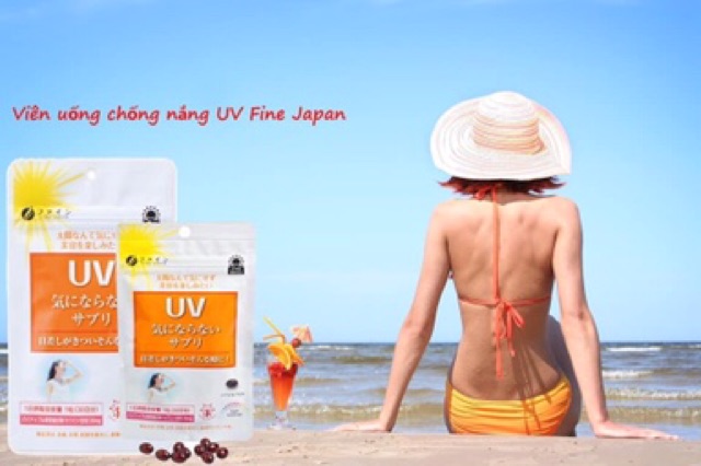 (Chuẩn Nhật,đủ bill) Viên uống chống nắng UV dưỡng trắng Fine Japan kem chống nắng chống UV