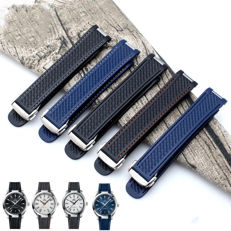 Dây Đeo Tay Bằng Cao Su Silicone Đầu Cong 20mm Cho Omega Strap Seamaster 300 AQUA TERRA AT150 8900