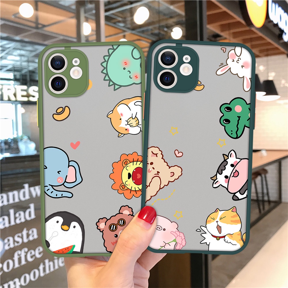 Ốp điện thoại hình con vật Cho Compatible for iPhone 8 7 plus 6 6s plus iphone 11 12 pro max xs max x xr se 2020 12 mini