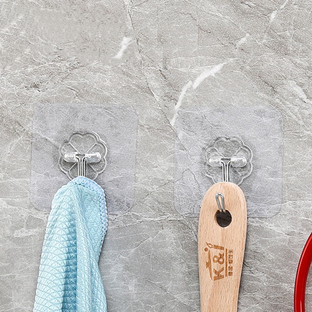 Móc Treo Đồ Dán Tường Trong Suốt Chống Nước Có Thể Tái Sử Dụng Cho Nhà Bếp Nhà Tắm