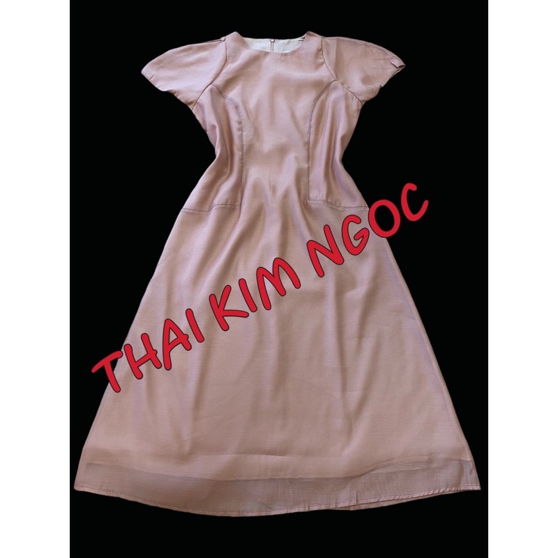 Đầm dự tiệc midi hồng vai đính hạt | BigBuy360 - bigbuy360.vn