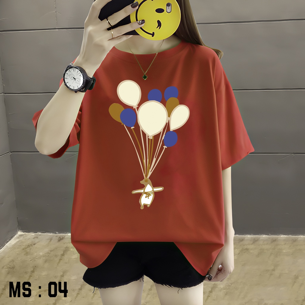 Áo thun tay lỡ nữ Unisex AQI, áo phông form rộng N04 chất vải mềm mịn