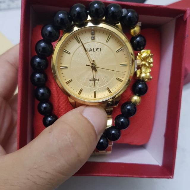 Đồng hồ nam HALEI H630 khung vàng cực sang trọng XẢ KHO GIÁ RẺ
