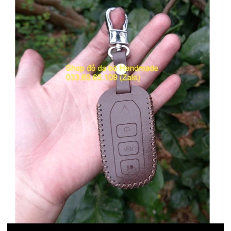 Bao da chìa khóa xe điện vinfast theon,vento bằng da bò,tặng kèm móc