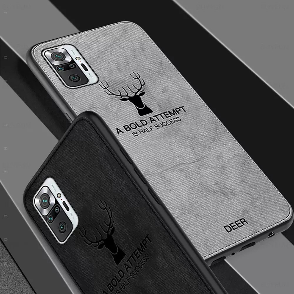 Ốp lưng Redmi Note 10 Pro chống sốc vải đầu hươu nai thời trang siêu bền