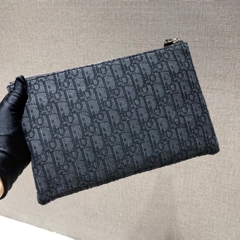 Túi clutch vải nylon có chữ D trang trí nhãn dán da nhãn hiệu laze dior CD
