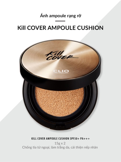 [Phiên Bản Nội Địa Hàn] Phấn Nước “Căng Bóng” CLIO Kill COVER AMPOULE CUSHION SPF 50+ PA+++ | BigBuy360 - bigbuy360.vn