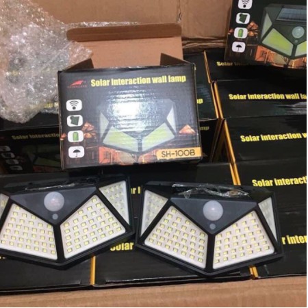 Đèn led năng lượng mặt trời cảm biến 100 led