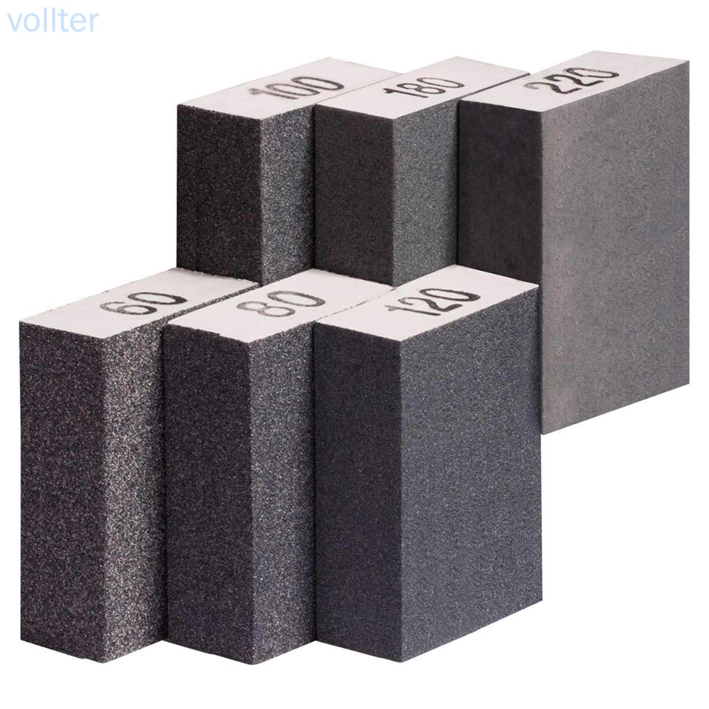 Set 6 đá bọt biển mài kim loại/ gỗ khô/ ướt giúp chà nhám và đánh bóng