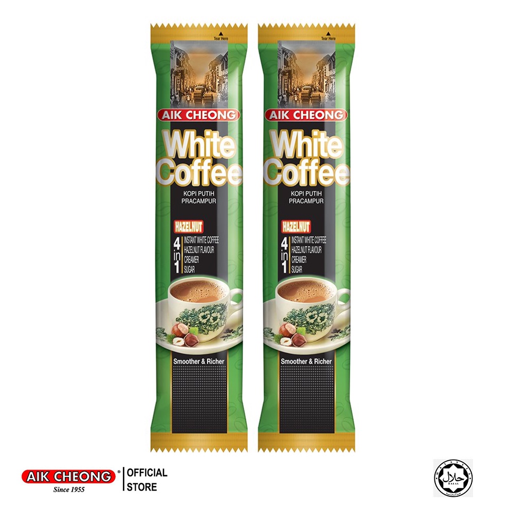 [Chính hãng] Set 2 Gói Nhỏ Cà Phê Trắng Aik Cheong White Coffee (Vị Hạt Phỉ 80g) - Nhập khẩu từ Malaysia