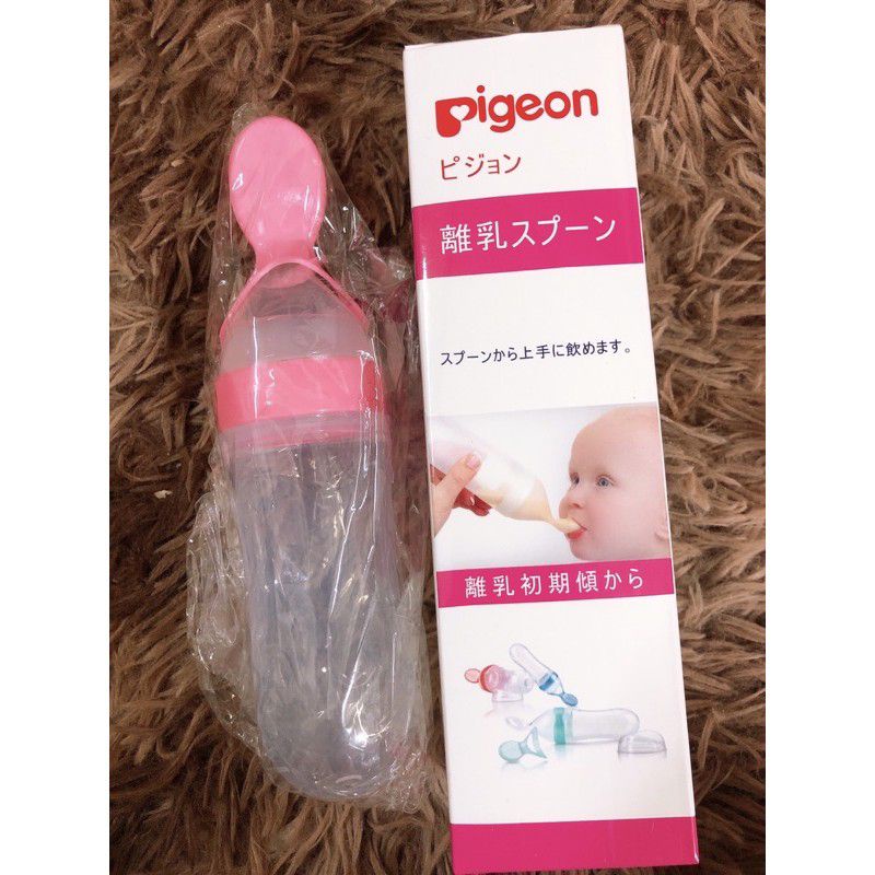 Bình thìa ăn dặm pigeon nhật bản, chất liệu silicon mềm, không BPA an toàn cho bé, giúp bé ăn dặm tốt hơn