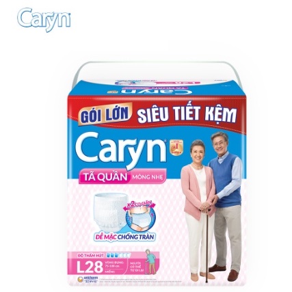 (Tách lẻ)Tã Bỉm Quần Người Lớn Caryn Mỏng Nhẹ Chống Tràn L14,XL12 Miếng Dành Cho Người Già Có Thể Tự Đi