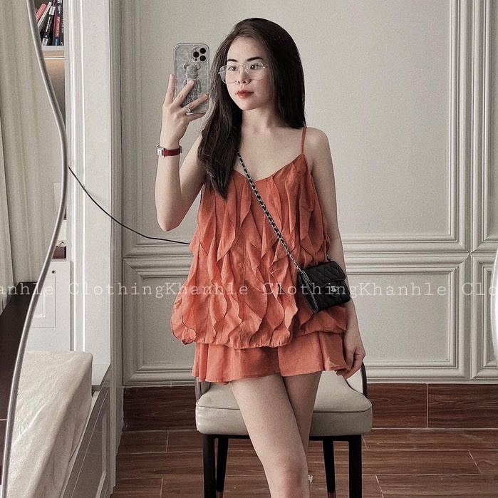 Set áo đũi xước 2 dây lượn sóng siêu hot BN875