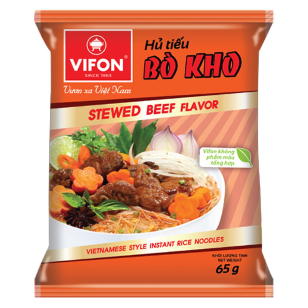 Hủ Tiếu Nam Vang/ Bò kho/ Sườn heo VIFON 65g/gói (đủ 3 vị)