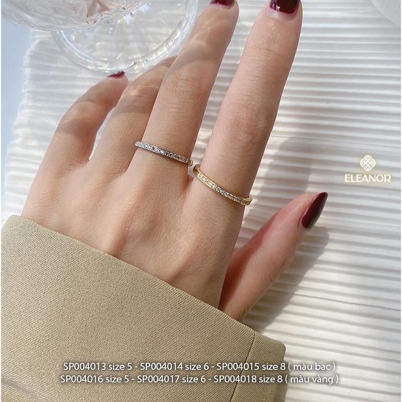 Nhẫn nữ titan Eleanor Accessories đính đá phụ kiện trang sức 5625