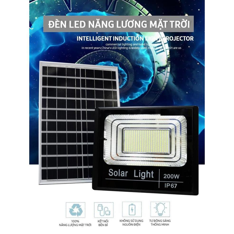 Đèn Led Năng Lượng Mặt Trời 200W- Đèn Năng Lượng Mặt Trời Ánh Sáng Trắng- có đèn báo xạc