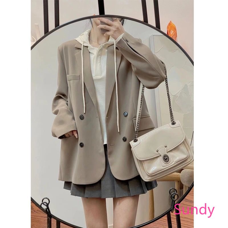 Bộ Áo Hoodie Dài Tay + Chân Váy Xếp Ly Đơn Giản Theo Phong Cách Mùa Xuân Dành Cho Nữ