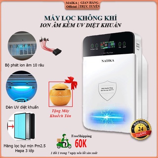 Máy Lọc Không Khí ion âm kèm UV  Diệt Khuẩn Natika, Lọc Bụi Mịn Pm2.5, Formaldehyd, Khử Khuẩn, Khử Mùi.[FreeShip40k]