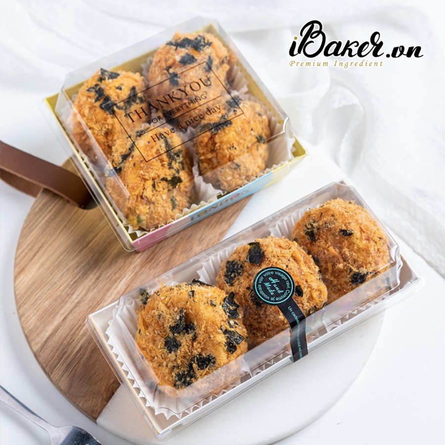 [Set 50] Hộp giấy Kraft nắp trong E1413 và E1985 đựng bánh tiện dụng, loại tốt, giá rẻ