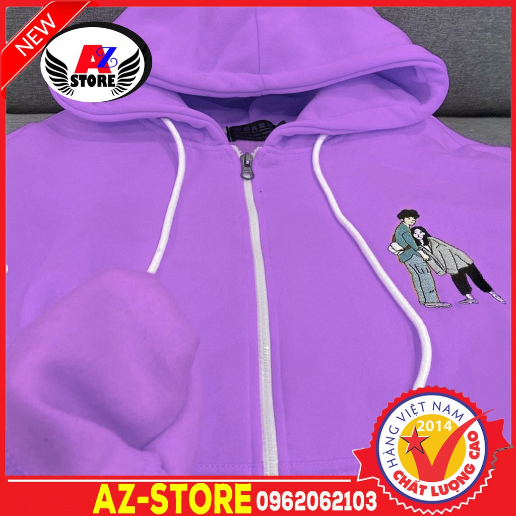 (FREESHIP) ❤ ÁO KHOÁC NỈ HOODIE NGOẠI Thêu 2 Người HOOIDE