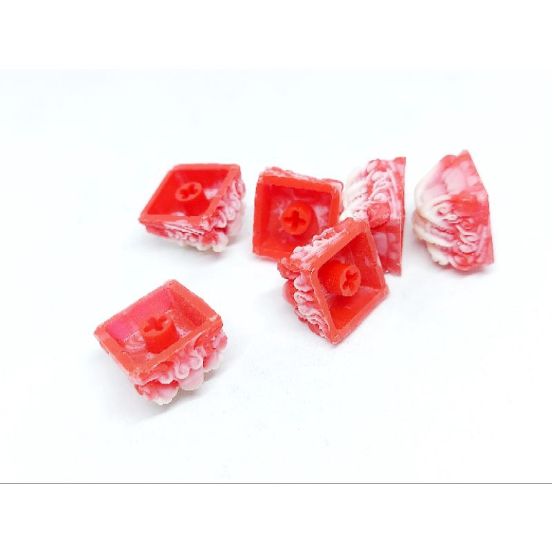 Keycap resin Shishi clone tone trắng đỏ trang trí bàn phím cơ