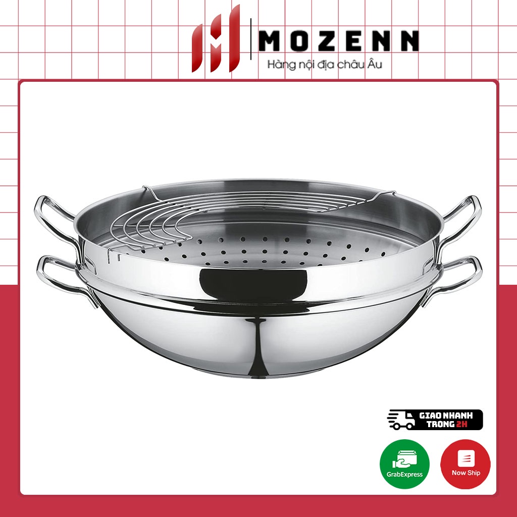 Chảo hấp WMF Wok Macao 36cm vung kính [nhập Đức chính hãng]