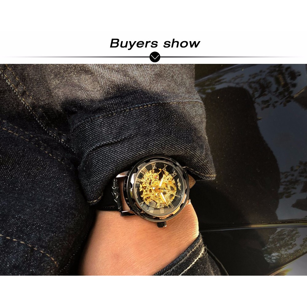 Đồng hồ cơ lộ máy dây da cho nam | BigBuy360 - bigbuy360.vn