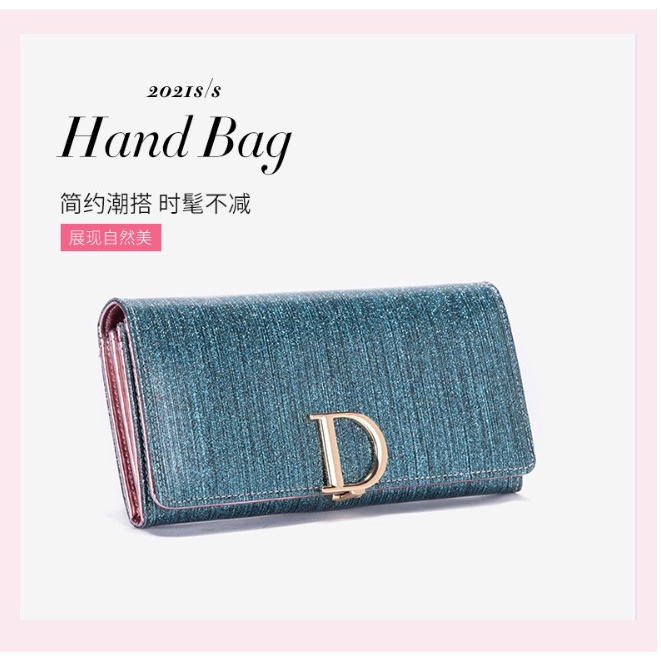 Ví nữ dài dáng gấp kim tuyến sang chảnh BAG U DIO19