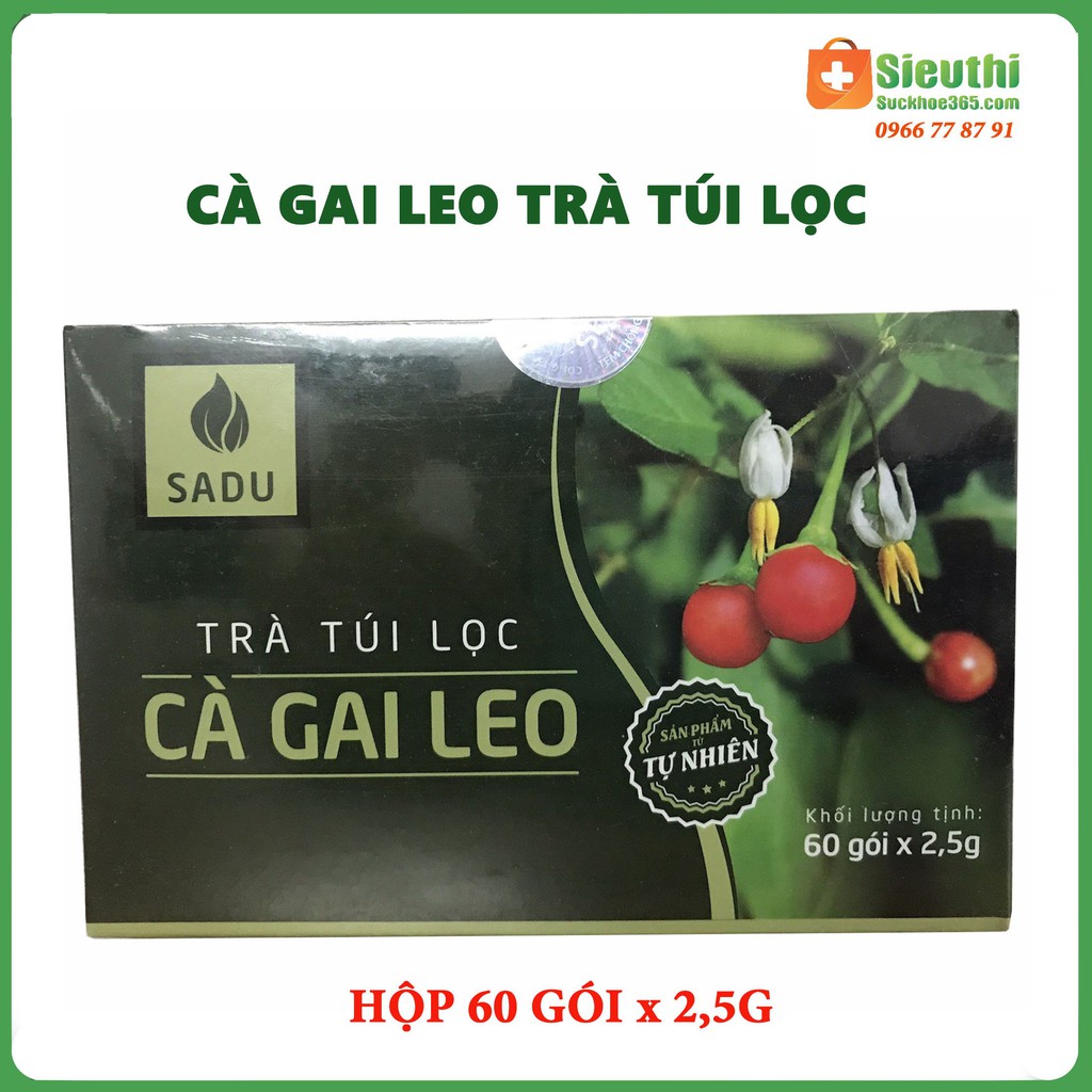 [ CHÍNH HÃNG ] TRÀ CÀ GAI LEO SADU- TÚI LỌC 60 GÓI- GIẢI ĐỘC GAN