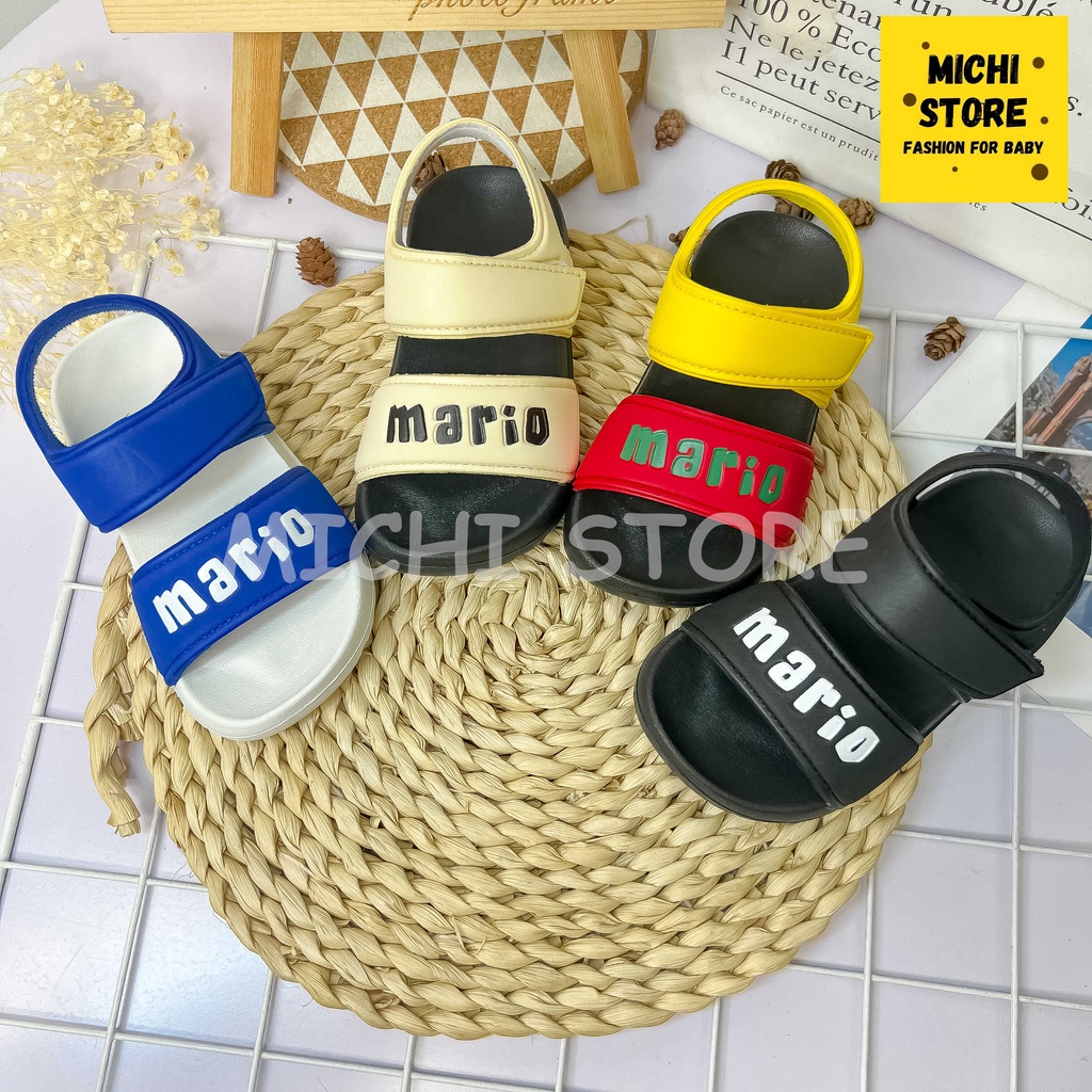Dép Sandal quai dán chính hãng Cheerful Mario, sandal chữ Cheerful Mario S56 cho bé trai bé gái từ 2-6 tuổi