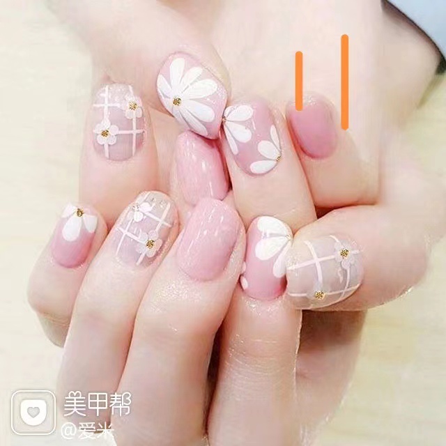 Móng Tay Giả Trong Suốt Màu Trắng Đen Trang Trí Dễ Tháo Rời