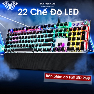 Bàn phím cơ, bàn phím chơi game f2508 pro full size 104 phím led rgb nhiều chế độ cực đẹp | kèm kê tay dùng cho máy tính