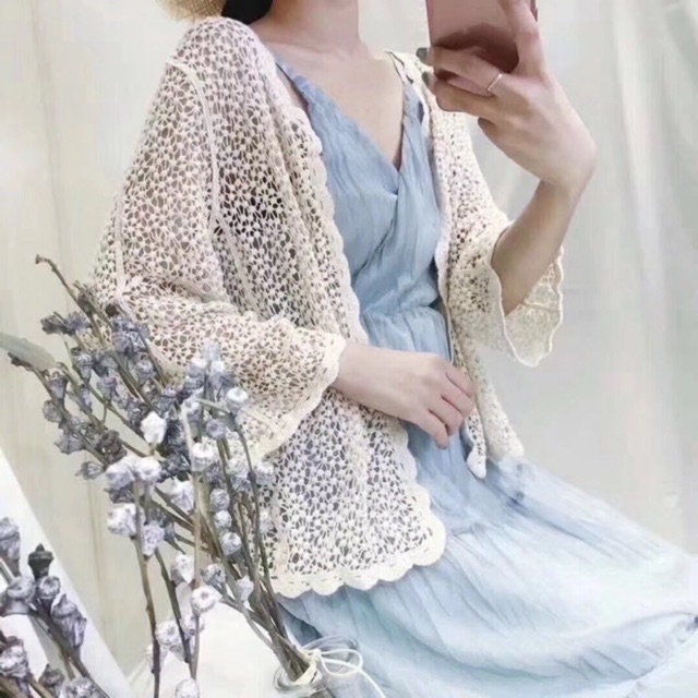 Áo khoác cardigan lưới hàng đẹp Quảng Châu