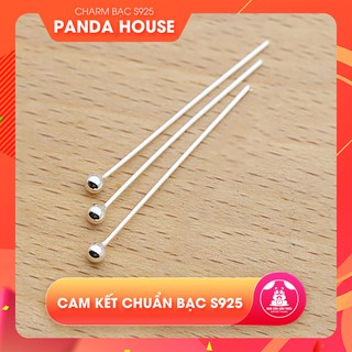 Charm bạc s925 đinh bạc đầu tròn - Panda House