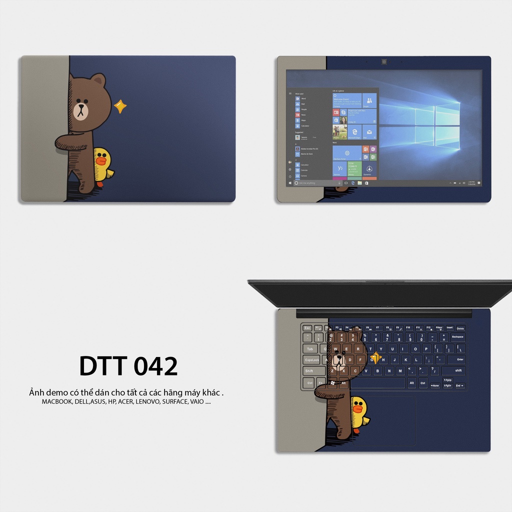 Skin Dán Laptop - Mẫu Gấu Brown Dễ Thương