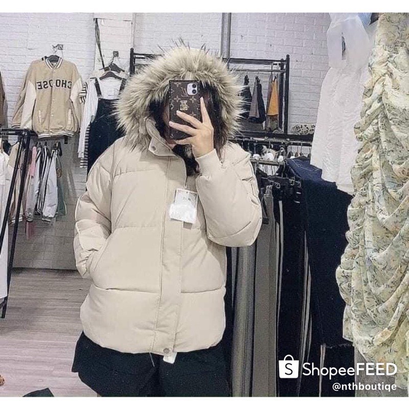 Áo phao báo mũ lông 3 lớp siêu đẹp-12C0T