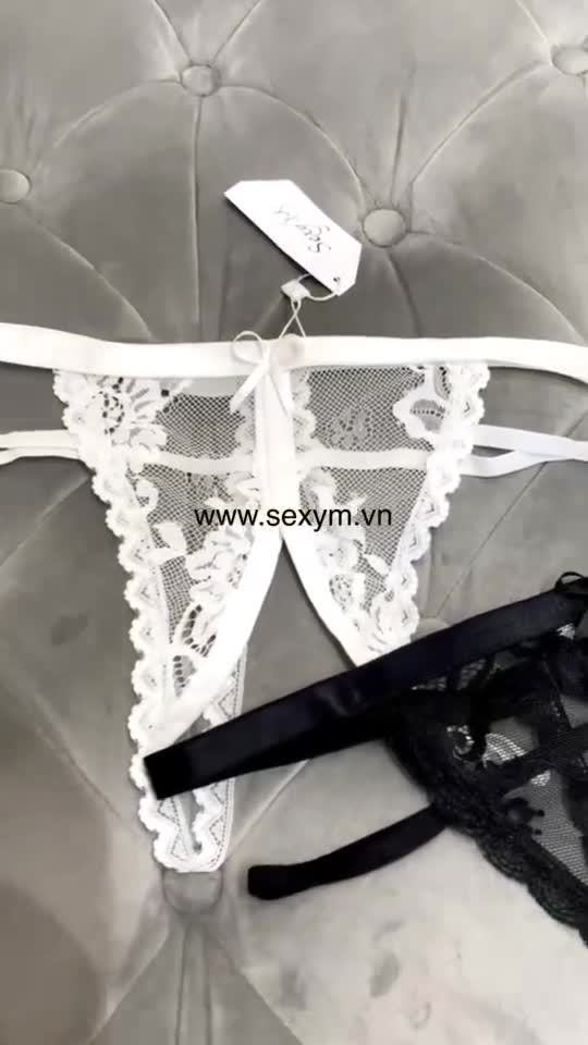 Quần lót ren không đũng hình PLAYBOY LACE THONG QA103 Sexy M | BigBuy360 - bigbuy360.vn