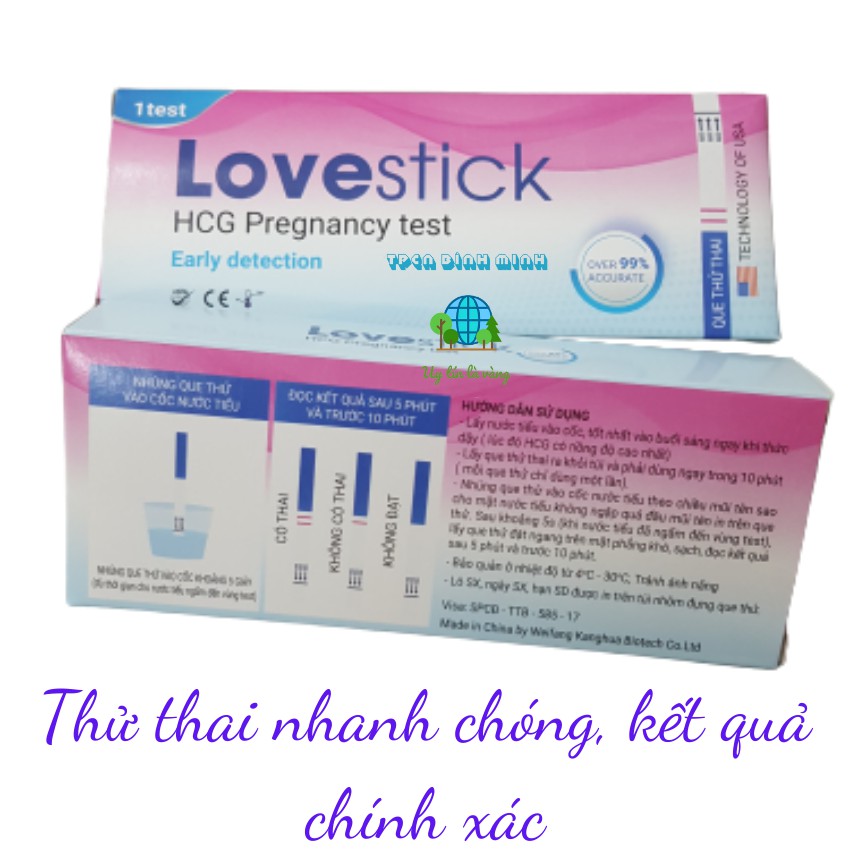 [Che Tên SP] Que Thử Thai Love stick Kết Quả Chính Xác, Phát Hiện Thai Sớm, Giá Rẻ, Miễn Phí Vận Chuyển. tpcn bình minh