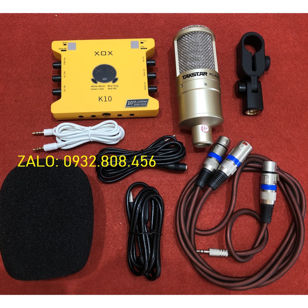 Trọn Bộ Sound Card K10 - 2020 Và Micro Takstar PC-K200