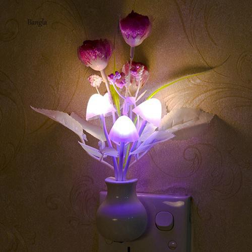Đèn ngủ LED họa tiết hoa tulip lãng mạn trang trí nội thất