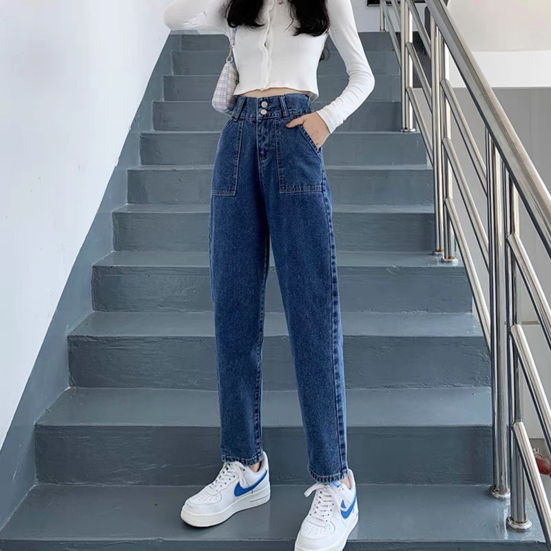 [Mã FADEP2212 giảm 10k đơn từ 99k] Quần jean bò baggy nữ jeans cạp cao phong cách Hàn Quốc