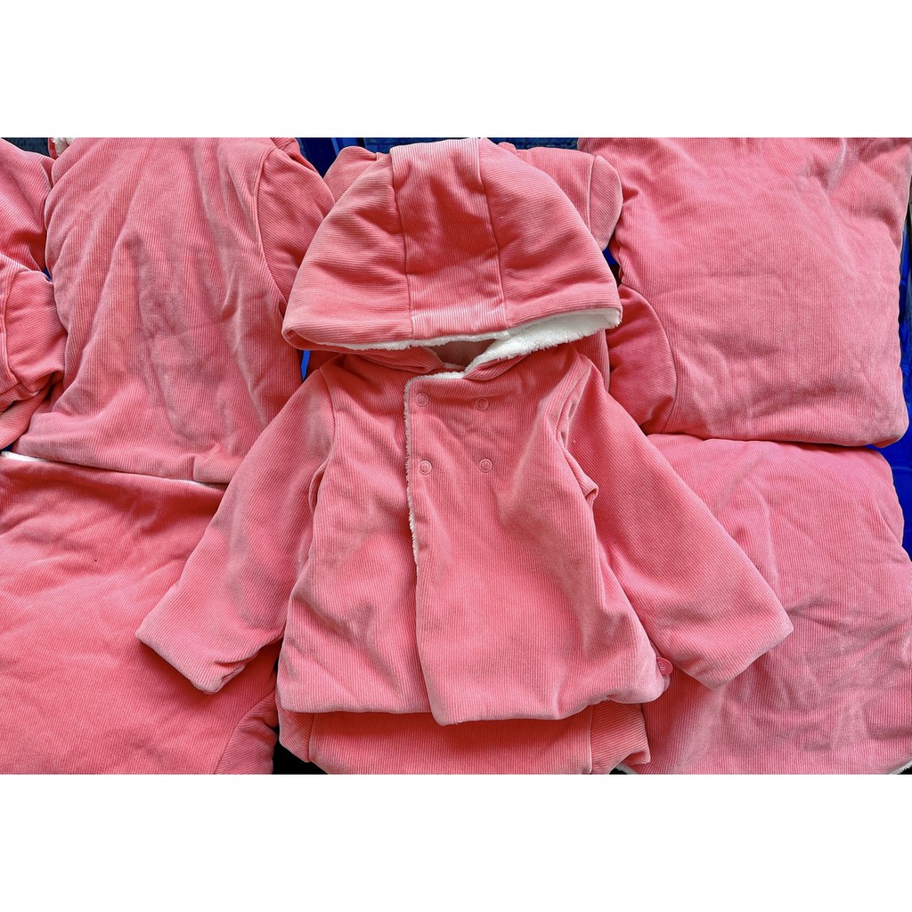 Áo khoác Obaibi 2 mặt trắng - hồng cho bé