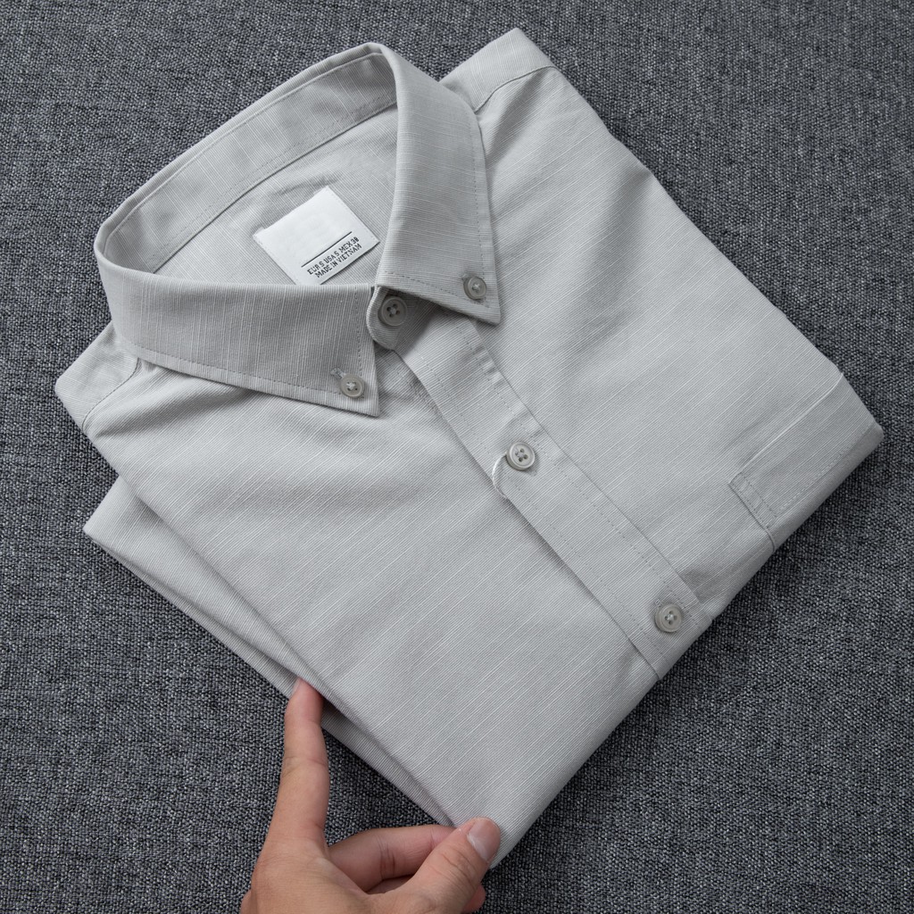 [Mã Giảm 55%] Áo sơ mi linen tay ngắn MODA, sơ mi cao cấp co giãn, mềm mịn xám - MORROW | BigBuy360 - bigbuy360.vn