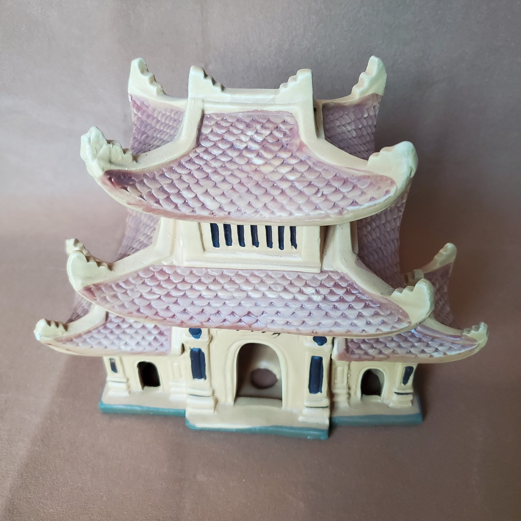 Tượng Cổng Làng , Chùa - Kích thước 23*10*20 cm ,15*7*15 cm - Gốm sứ Bát Tràng  - Trang trí tiểu cảnh, cây bonsai, bể cá