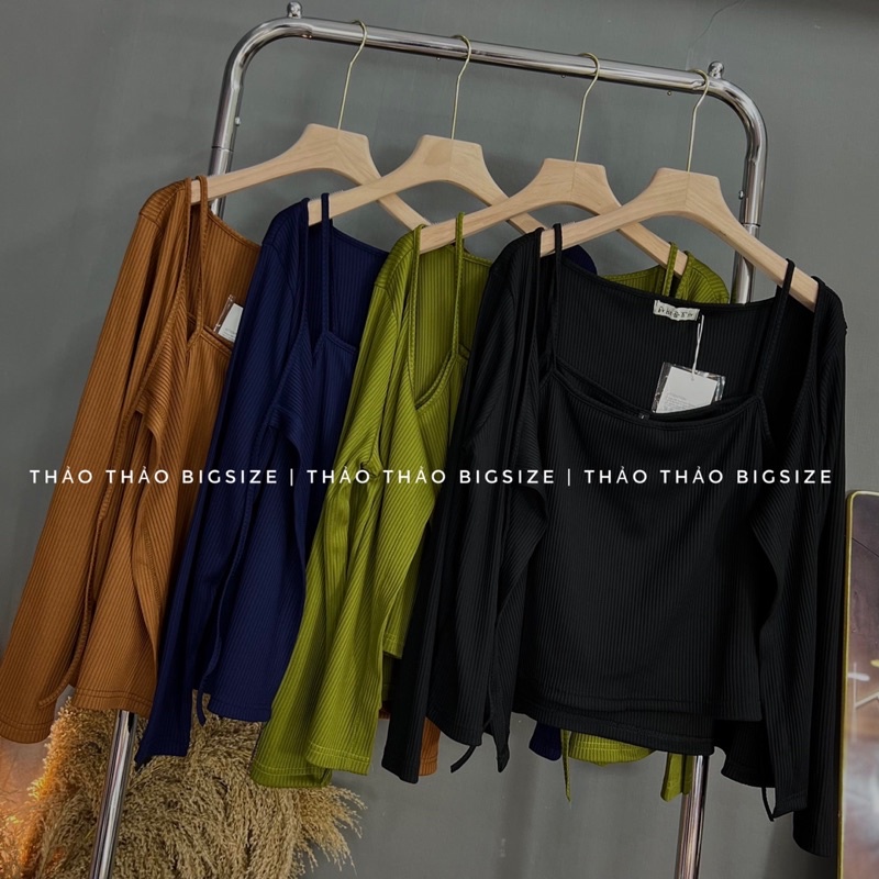 Set áo cadigan gân 2 món bigsize - MÚP BIGSIZE 60-100KG