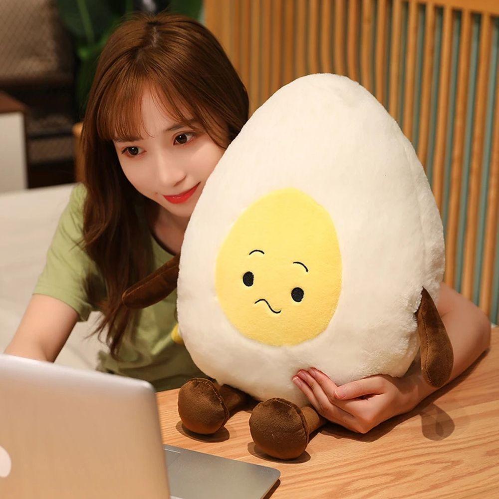 Đồ Chơi Nhồi Bông Hình Trứng Luộc Hoạt Hình Trang Trí Nhà Cửa