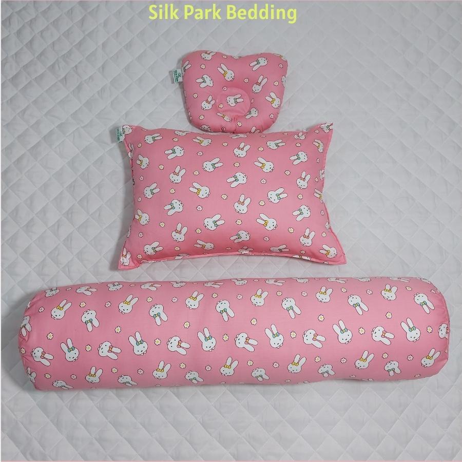 Gối Cho Bé SilkPark Gối Trẻ Em Bông Microfiber Êm Nhất, Vỏ Gối 100% Cotton HQ Nhiều Màu